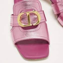 مملوكة مسبقًا صندل سلايد ديور جلد بورغندي مونتين 30 مقاس 41