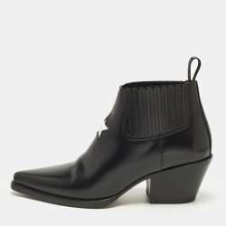 مملوكة مسبقًا Dior Size 37.5 Black Leather Ankle Length Boots