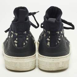 Pre Owned حذاء رياضي ديور ووك إن ديور مطاطي ورباط مطاطي أسود هاي توب مقاس 37.5