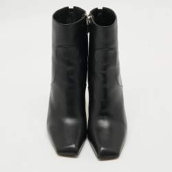 Pre Owned حذاء بوت الكاحل ديور جلد أسود مقاس 37.5