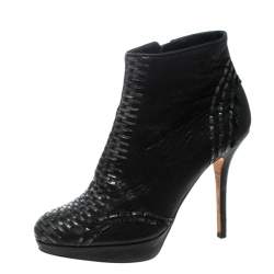 Dior Black Leather Miss Dior Platform Booties Size 40.5