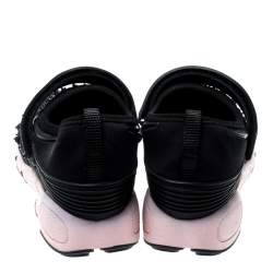 Pre Owned Dior Black Fabric And Mesh Neoprene Fusion Embellished Low-Top Sneakers Size 37