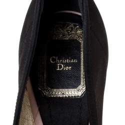 Pre Owned Dior Black Mesh Garden Flower Detail Pointed Toe Pumps Size 37.5