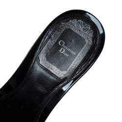 مملوكة مسبقًا Dior Black Patent Leather City Clog Sandals Size 35.5