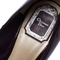Dior Purple Patent Leather Miss Dior Peep Toe Platform Pumps Size 38