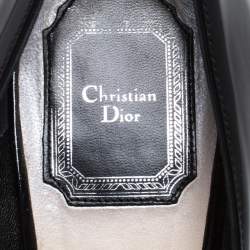 Dior Black Patent Leather Peep Toe Platform Pumps Size 39