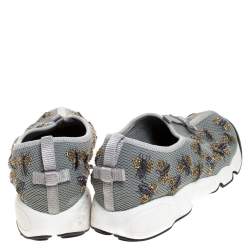 مملوكة مسبقًا حذاء رياضي ديور سليب أون مرصع فيوجن شبك رصاصي مقاس 37