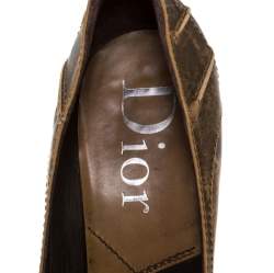 Pre Owned حذاء كعب عالي ديور جلد بني مقاس 40