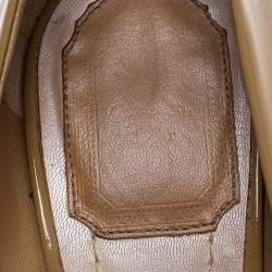 مملوكة مسبقًا Dior Beige Patent Leather Platform Pumps Size 36.5