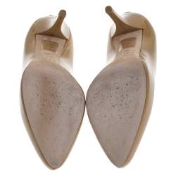 مملوكة مسبقًا Dior Beige Patent Leather Platform Pumps Size 36.5