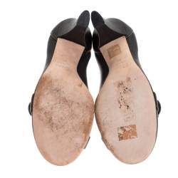 Pre Owned Dior Black Leather Buckle Scrunch Pumps Size 40