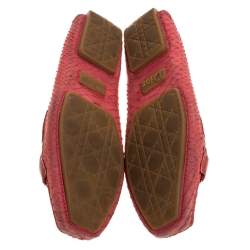 Dior Pink Python Leather CD Logo Loafers Size 38