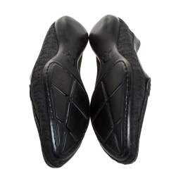 Pre Owned حذاء لوفرز فلات ديور مقدمة مدببة كانفاس مونوغرامي و جلد أسود مقاس 36