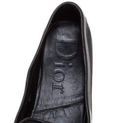 Pre Owned حذاء لوفرز فلات ديور مقدمة مدببة كانفاس مونوغرامي و جلد أسود مقاس 36