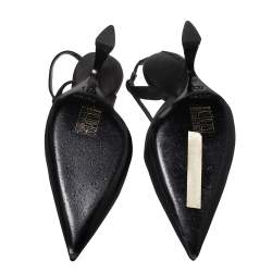 Dior Black Fabric Pointed Toe Slingback Sandals Size 37