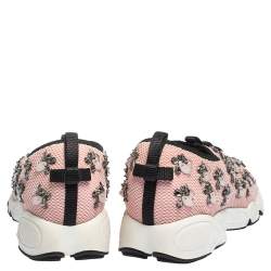 Dior Pink Mesh Fusion Embellished Sneakers Size 39