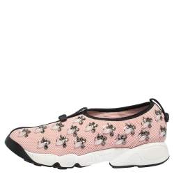 Dior Pink Mesh Fusion Embellished Sneakers Size 39