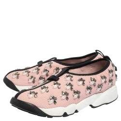 Dior Pink Mesh Fusion Embellished Sneakers Size 39