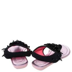 Dior Black Mesh Embellished Fusion Thong Flat Sandals Size 36