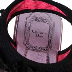 Dior Black Mesh Embellished Fusion Thong Flat Sandals Size 36