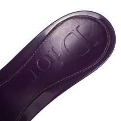 Dior Purple/Beige Patent Leather And Canvas Open Toe Sandals Size 38
