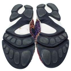 Pre Owned حذاء رياضي ديور فيوجن شبكة زرقاء مزخرف بعنق منخفض مقاس 36