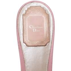 Dior Pink Leather Lock Slide Sandals Size 37.5