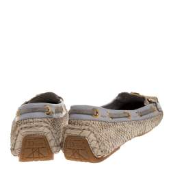 Dior Purple/Cream Python CD Logo Loafers Size 38