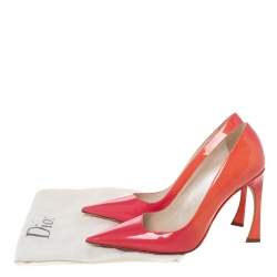 Pre Owned Dior Two Tone Patent Leather Pointed Toe Pumps Size 38