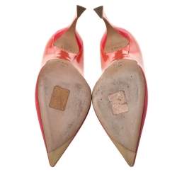 Pre Owned Dior Two Tone Patent Leather Pointed Toe Pumps Size 38