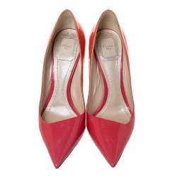 Pre Owned Dior Two Tone Patent Leather Pointed Toe Pumps Size 38