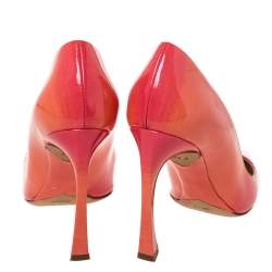 Pre Owned Dior Two Tone Patent Leather Pointed Toe Pumps Size 38
