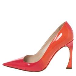 Pre Owned Dior Two Tone Patent Leather Pointed Toe Pumps Size 38