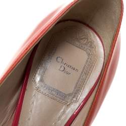 Pre Owned Dior Two Tone Patent Leather Pointed Toe Pumps Size 38