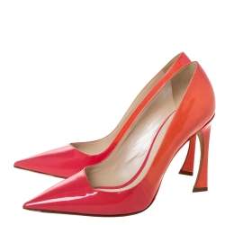 Pre Owned Dior Two Tone Patent Leather Pointed Toe Pumps Size 38