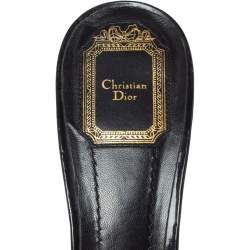 Pre Owned Dior Black Patent Leather CD Logo Strappy Open Toe Sandals Size 41