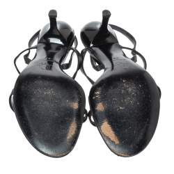 مملوكة مسبقًا صندل ديور سيور كاحل إنترلوكينغ فيندتج جلد أسود مقاس 39