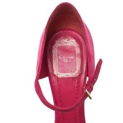 Dior Pink Suede Optique Wedge Ankle Strap Sandals Size 39.5