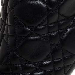 Pre Owned حذاء بوت للركبة ديور مزين إبزيم جلد مبطن كاناج أسود مقاس 36