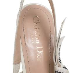 Dior White Patent Leather J'adior Slingback Pumps Size 39