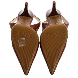 Pre Owned Dior Brown Leather and Canvas Vintage Diorissimo Pointed Toe Slingback Sandals Size 39.5