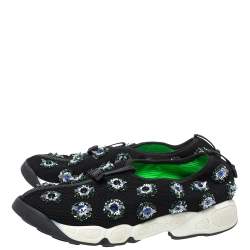 Pre Owned حذاء رياضي ديور منخفض من أعلى زخرفة فيوشن شبك أسود مقاس 38