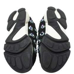 Pre Owned حذاء رياضي ديور منخفض من أعلى زخرفة فيوشن شبك أسود مقاس 38