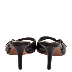 مملوكة مسبقًا صندل ديور مقدمة مفتوحة إبزيم جلد كاناج أسود مقاس 39