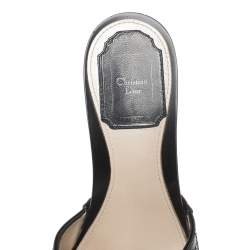 Dior Black Quilted Patent Leather Clog Sandals Size 36.5