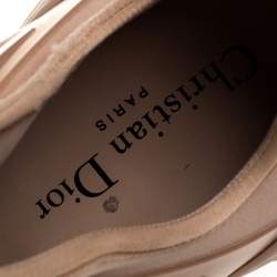 Pre Owned Dior Beige Stretch Fabric And Leather Trim D-Connect Low Top Sneakers Size 38