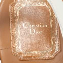 Pre Owned Dior Tri Color Leather Ankle Strap Open Toe Sandals Size 41