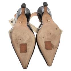 مملوكة مسبقًا Dior Black Patent Leather J'adior Slingback Sandals Size 35.5