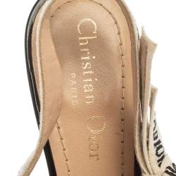 مملوكة مسبقًا Dior Black Patent Leather J'adior Slingback Sandals Size 35.5