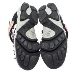 Pre Owned حذاء رياضي ديور "فيوجن" طراز منخفض من أعلى مزخرف قماش مرن وردي مقاس 35